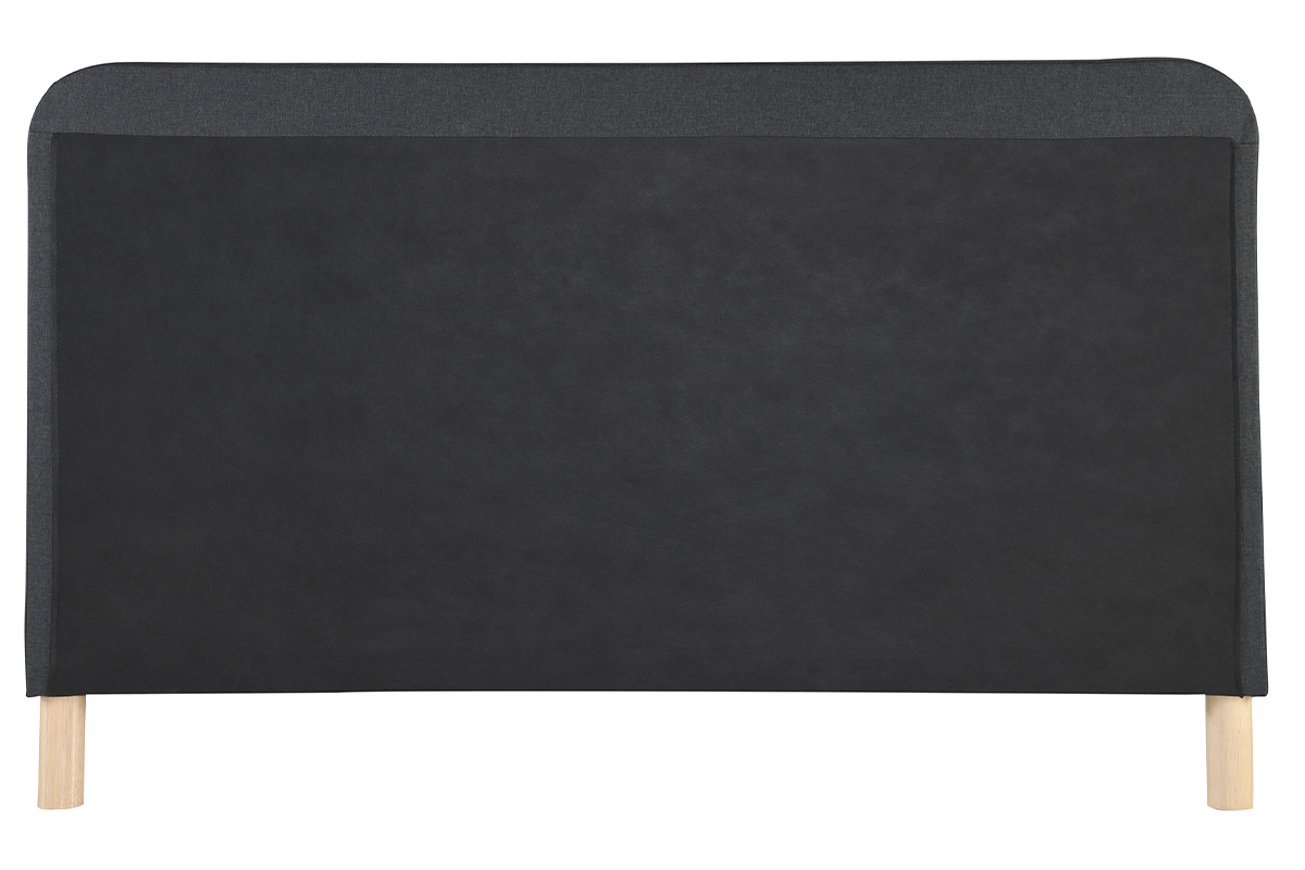 Cama capiton tejido gris oscuro 160 x 200cm HOLSEN