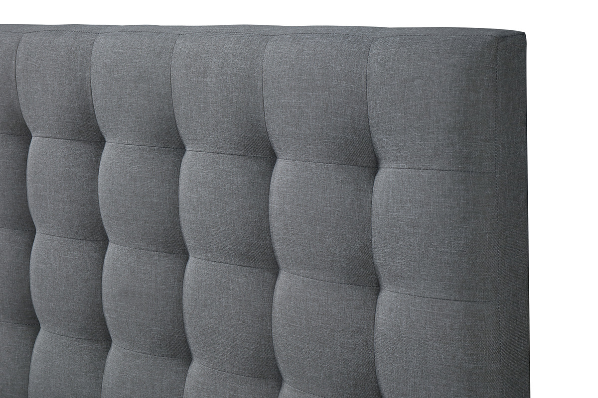 Cama con cabecero capiton tejido gris claro 160x200 DANAE