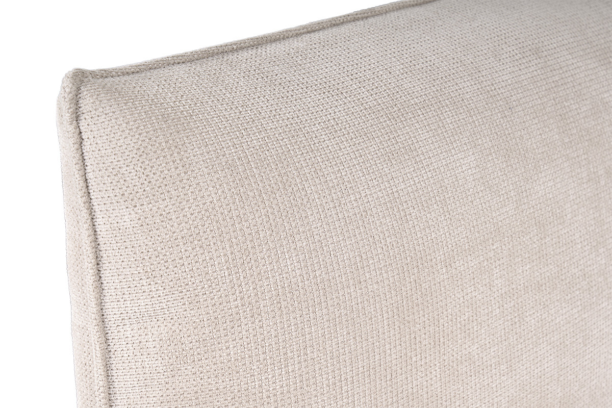 Primer plano de la tela de chenilla beige de la cama canap� VIGO.