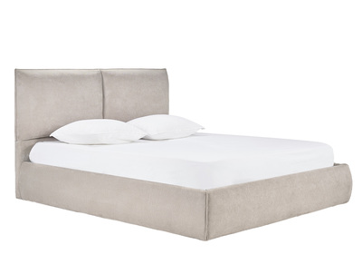 Cama con canap&eacute; 2 plazas 160x200 cm en tejido chenilla beige VIGO