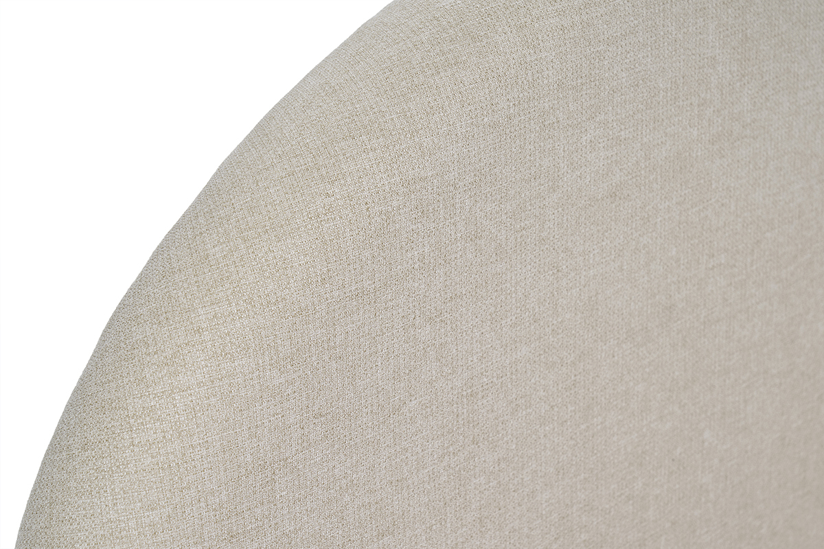 Primer plano de la tela beige de la cama con arcn OREN.