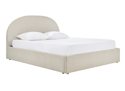 Cama con canapé de 2 plazas 160x200 cm en tela beige OREN