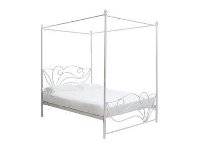 Cama con dosel blanca matrimonial 140x190 VENEZIA