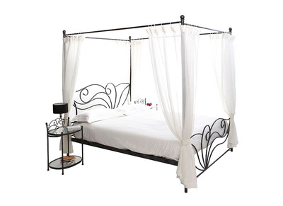 Cama con dosel negra matrimonial 140x190 VENEZIA