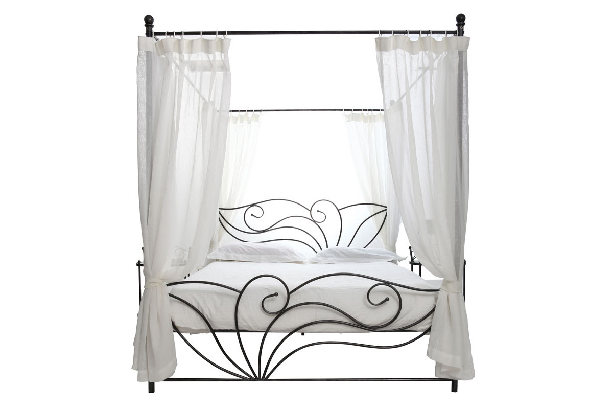 Cama con dosel negra matrimonial VENEZIA