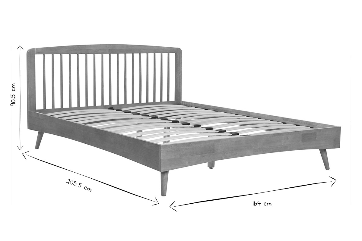 Cama de 2 plazas 160 x 200 cm de madera TERRY