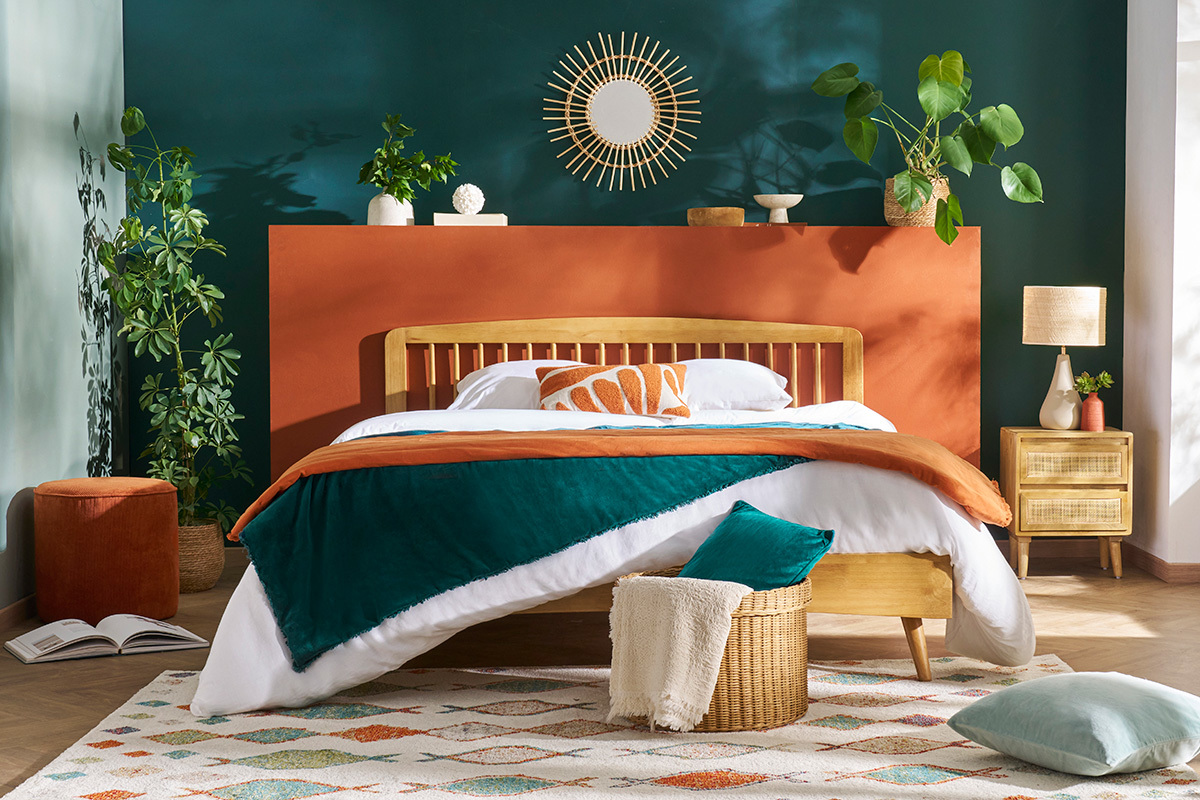 Cama de 2 plazas 160 x 200 cm de madera TERRY