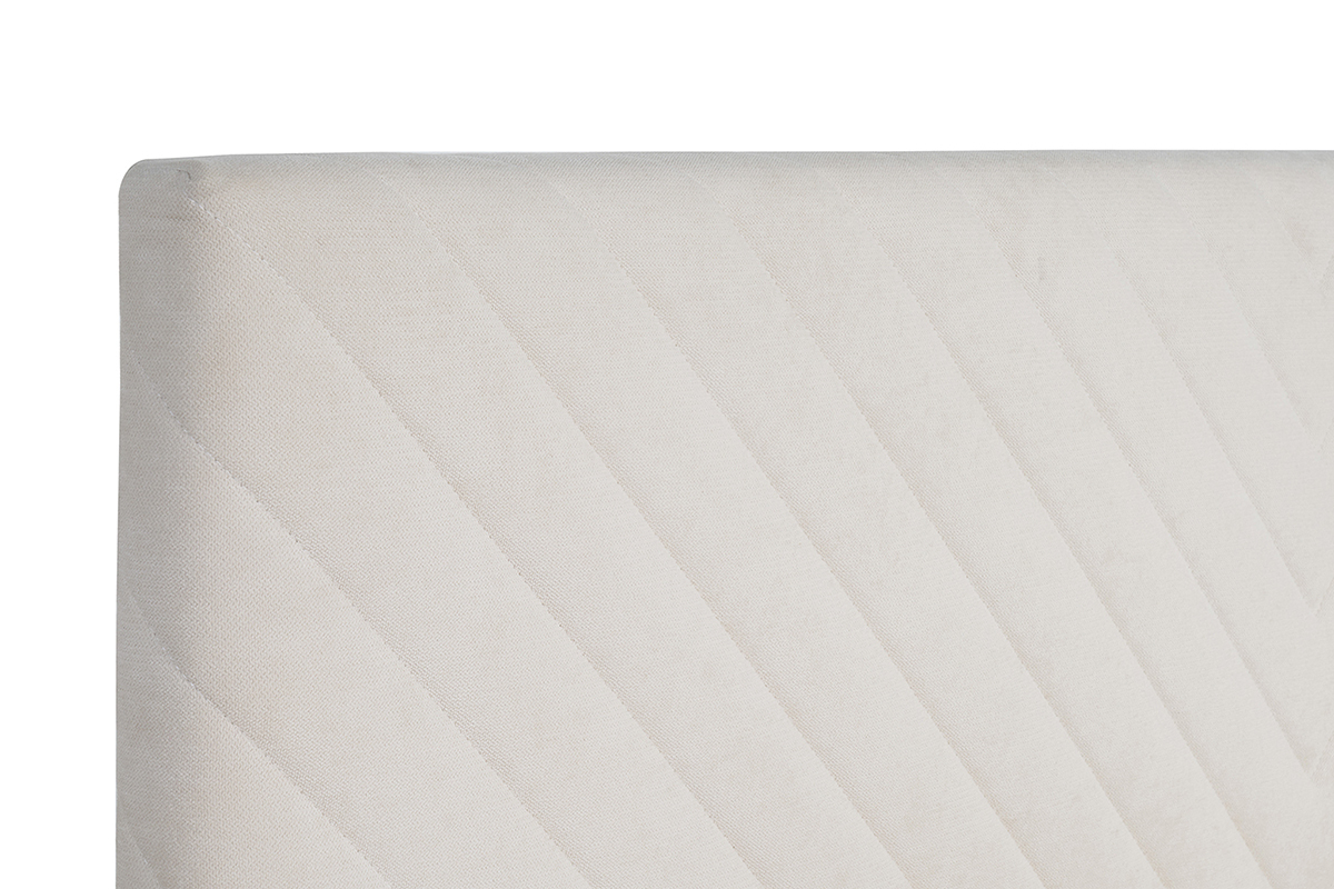 Cama de 2 plazas 160 x 200 cm de tela beige SIDONIE