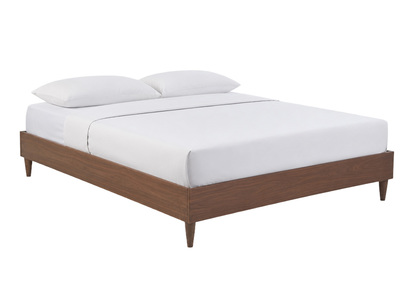 Cama de 2 plazas 160x200 cm madera oscura AYO