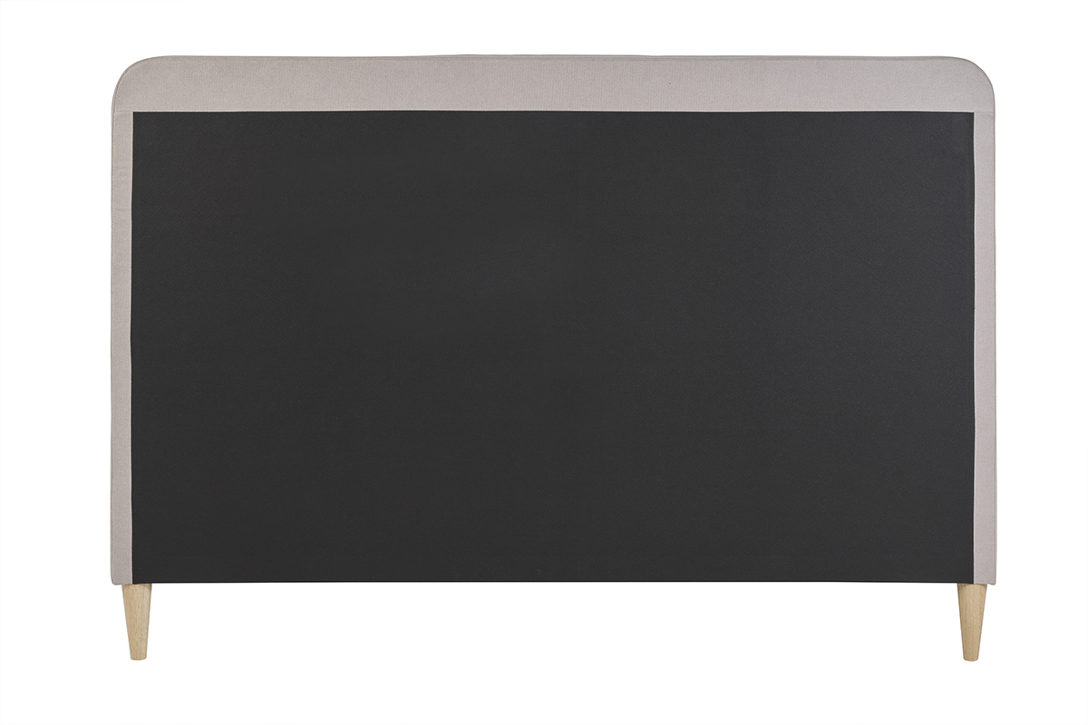 Cama de 2 plazas 160x200 en tela taupe LINDSAY