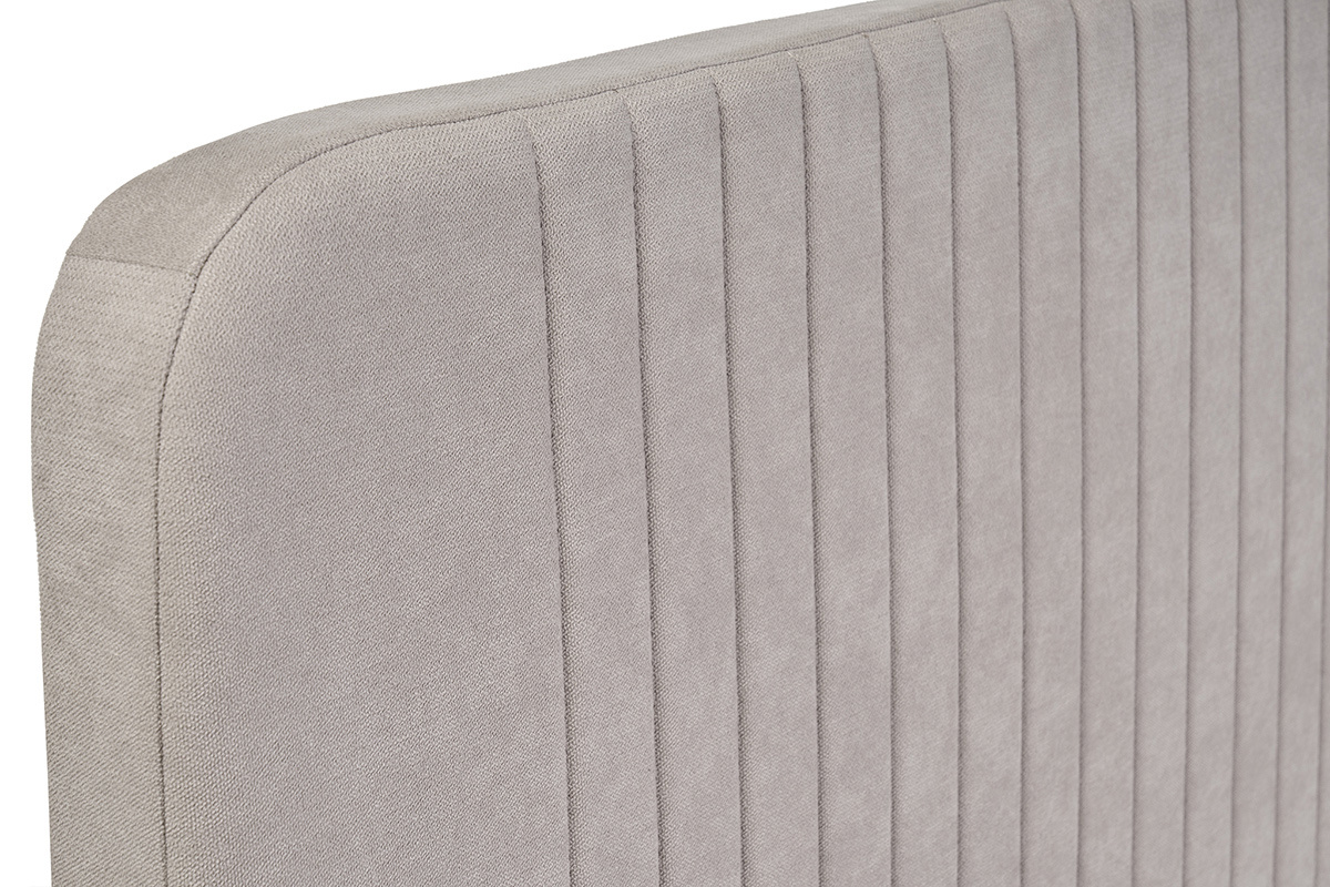 Cama de 2 plazas 160x200 en tela taupe LINDSAY