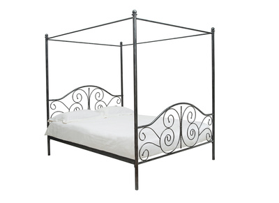 Cama de dosel negra matrimonial VICTORIA 160x200