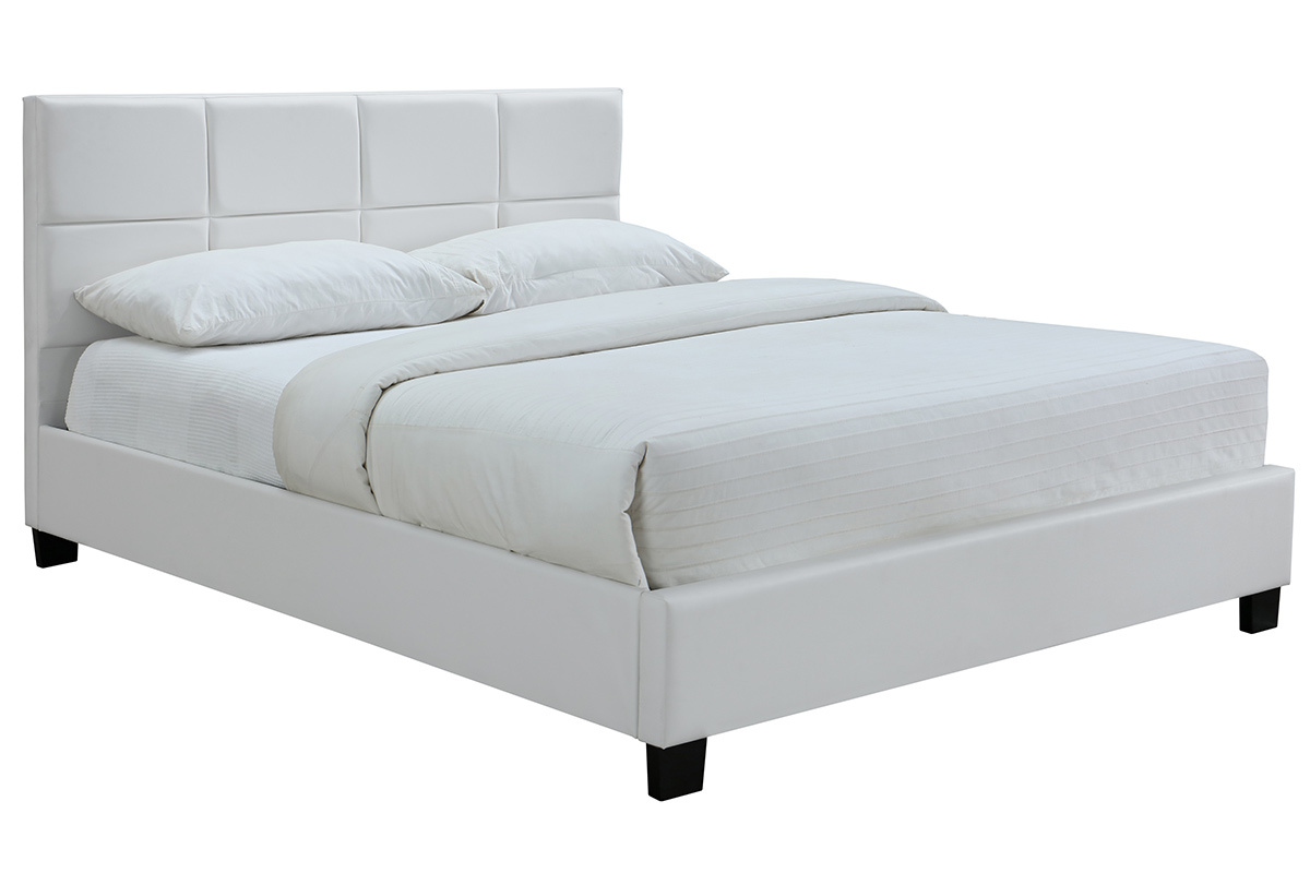 Cama de matrimonio 160x200 cm blanco SOLAL