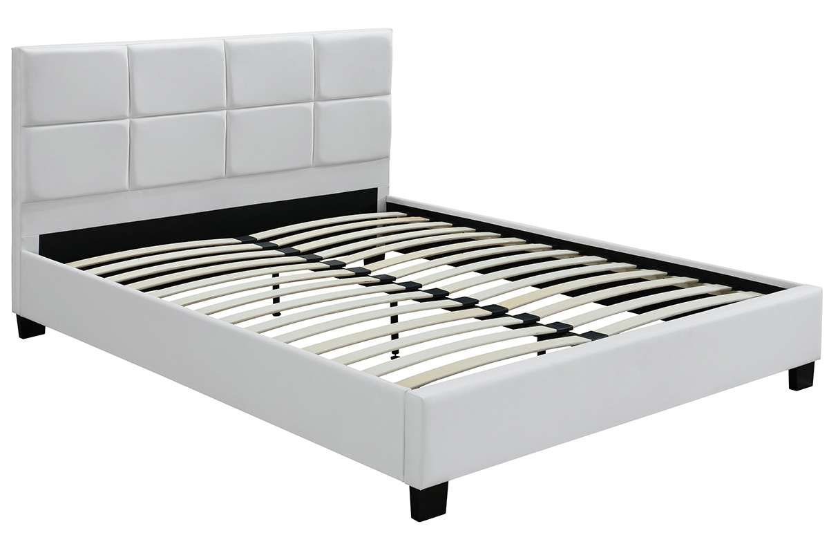 Cama de matrimonio 160x200 cm blanco SOLAL