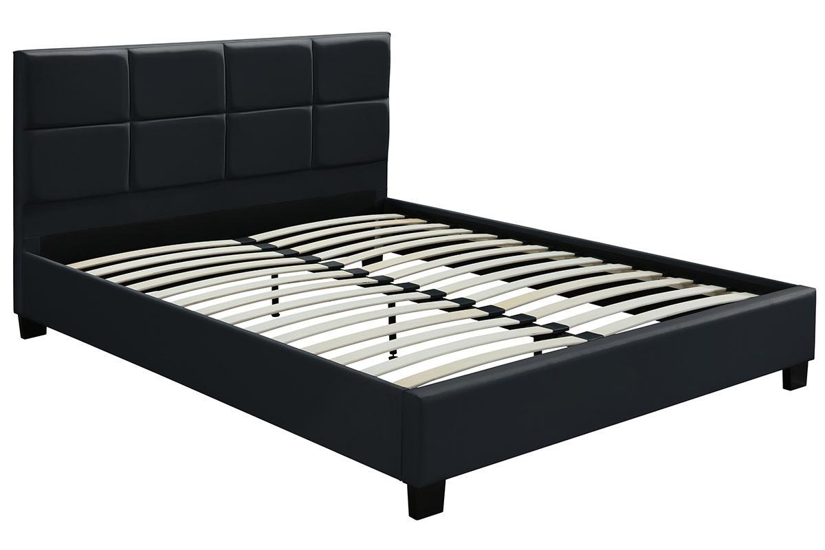 Cama de matrimonio 160x200 cm negro SOLAL