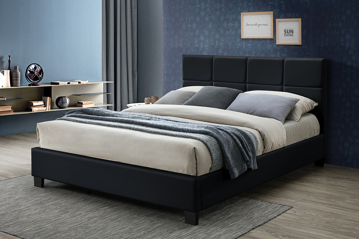 Cama de matrimonio 160x200 cm negro SOLAL