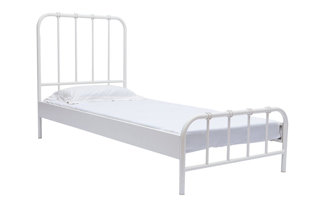 Cama de metal blanca 90נ190cm AUGUSTE