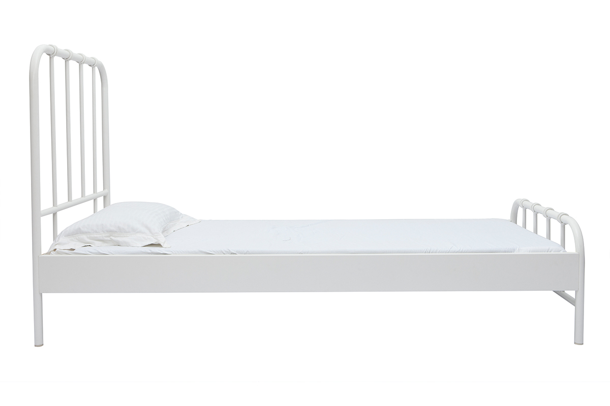 Cama de metal blanca 90נ190cm AUGUSTE