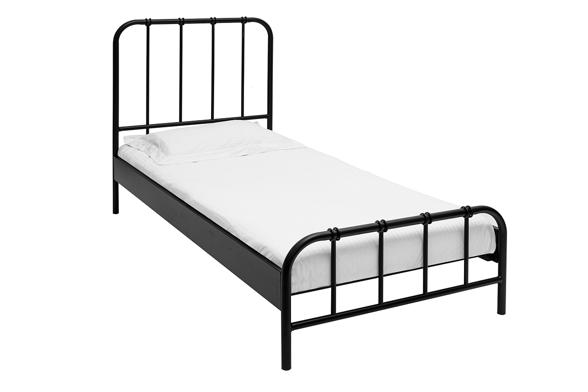 Cama de metal negra 90נ190cm AUGUSTE