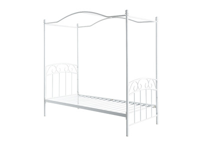 Cama de ni&ntilde;a baldaquino rom&aacute;ntica blanca BECCA