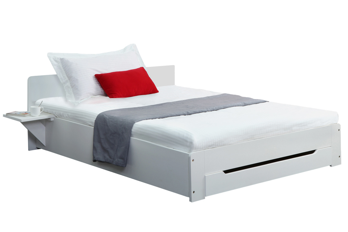 Cama dise�o blanco 1 persona 90x190 LORIS