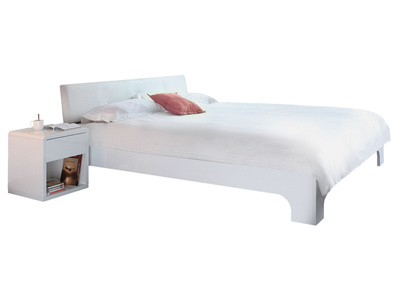 Cama dise&ntilde;o lacado blanco 2 personas 140x190 ELIAH