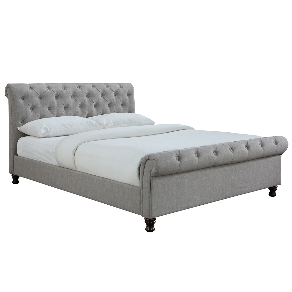 Cama doble 160*200 lino gris RILEY
