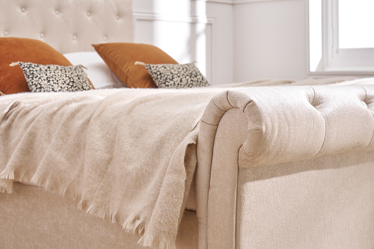 Cama doble 160*200 terciopelo RILEY