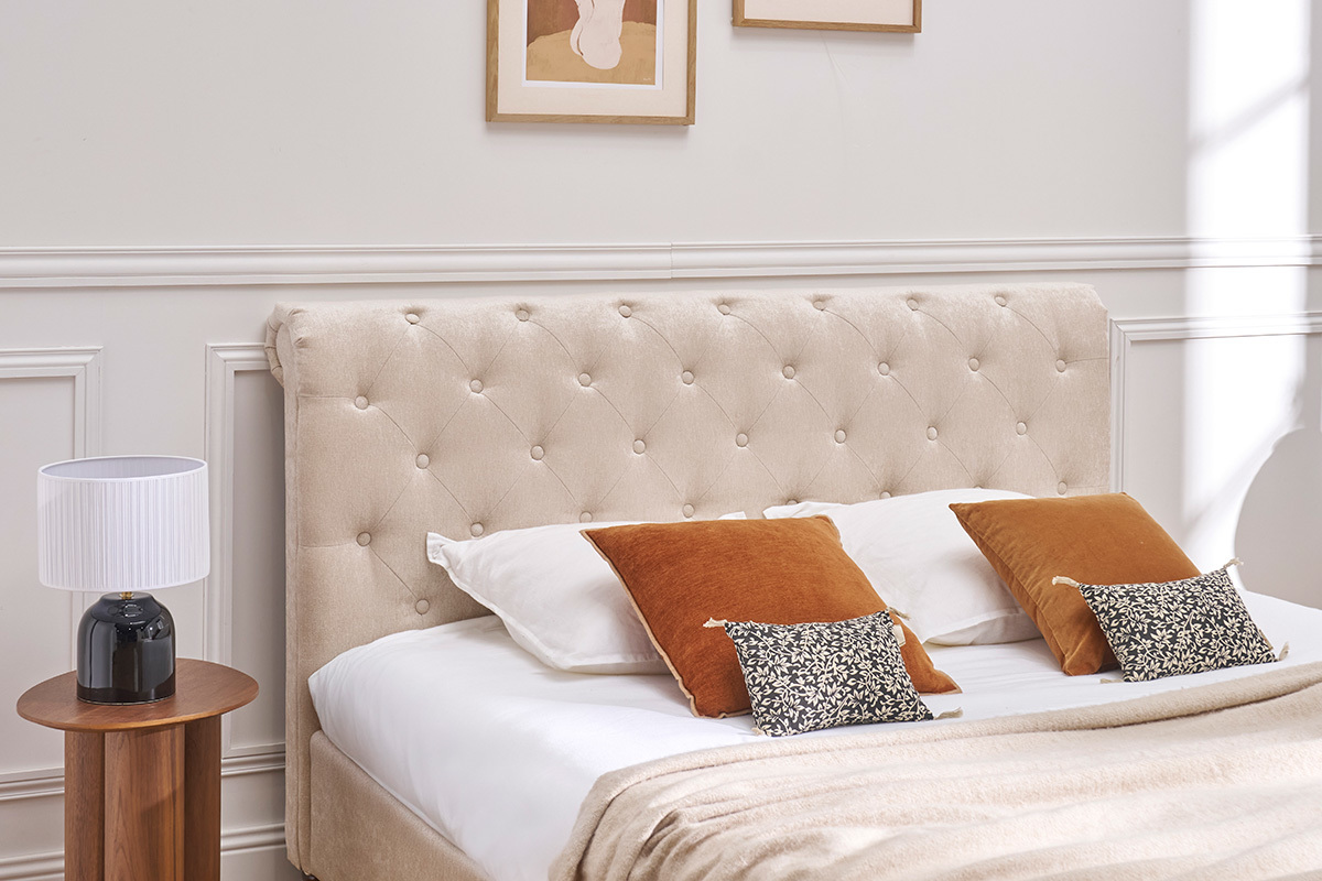 Cama doble 160*200 terciopelo RILEY