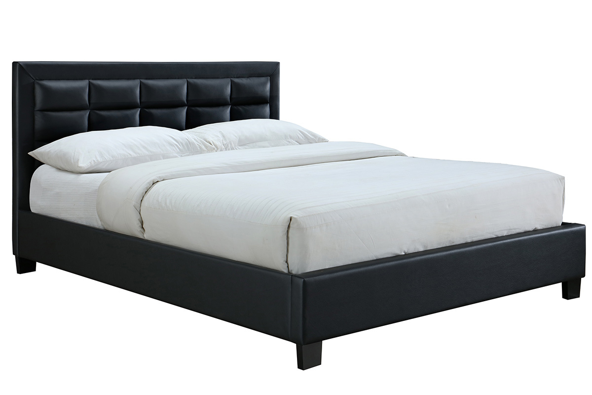 Cama dos plazas 160*200 negra KINGLEY