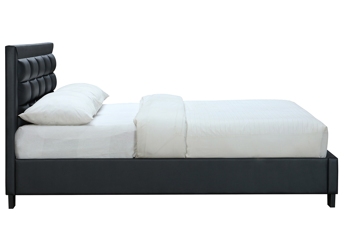 Cama dos plazas 160*200 negra KINGLEY