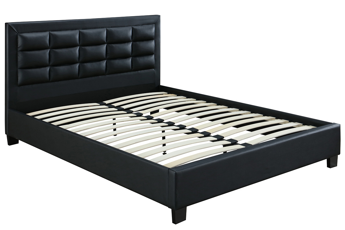 Cama dos plazas 160*200 negra KINGLEY