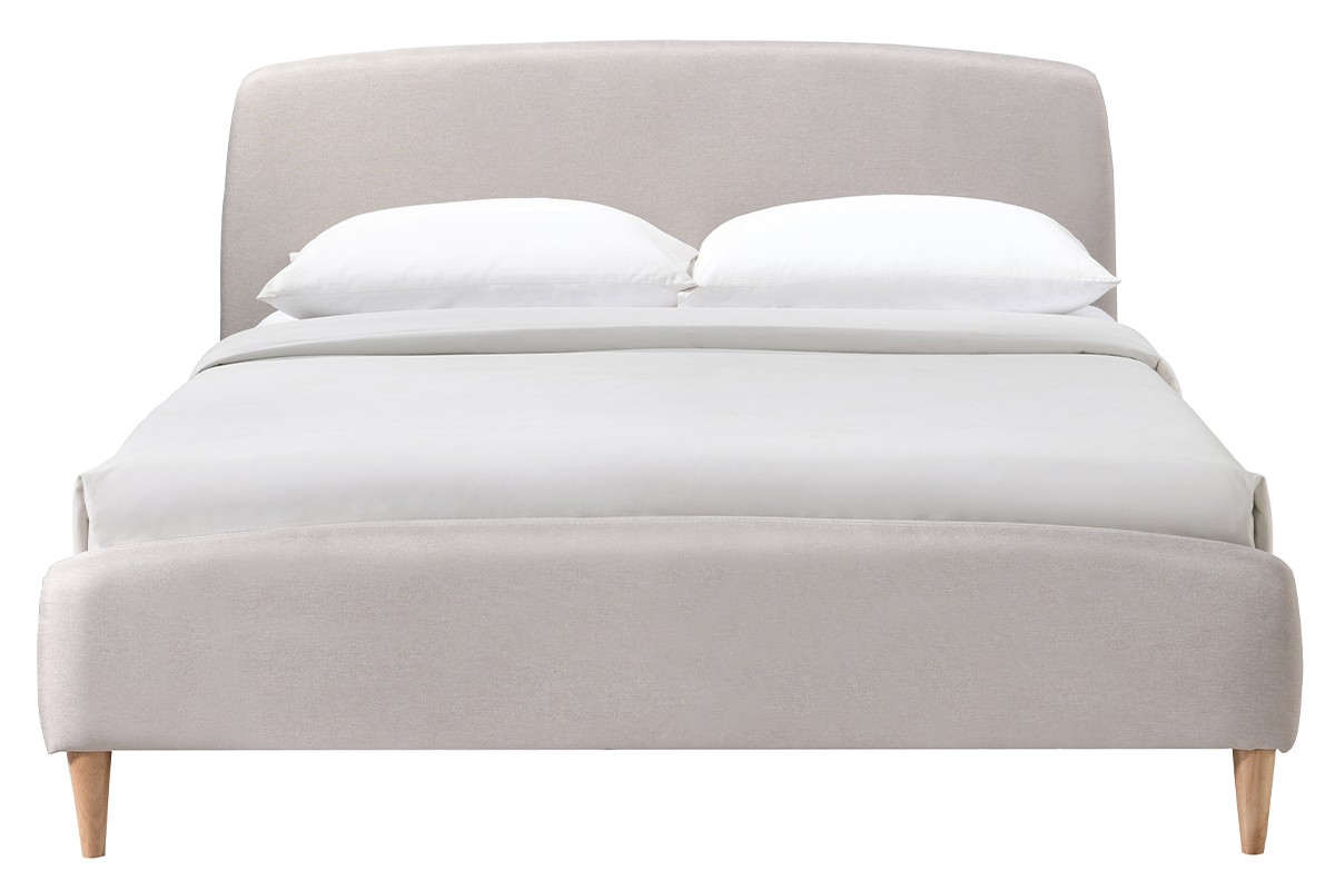 Cama escandinava 140 x 200cm tejido beige NIELS