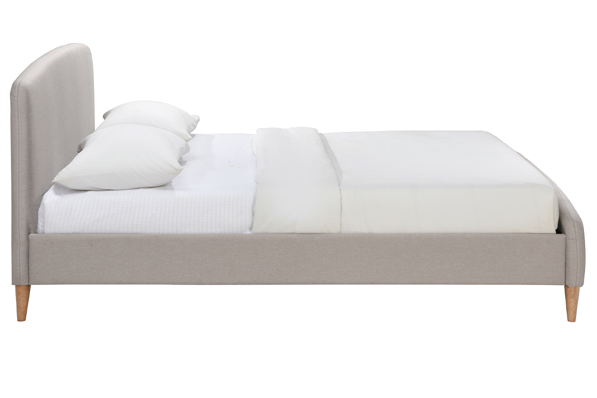 Cama escandinava 140 x 200cm tejido beige NIELS