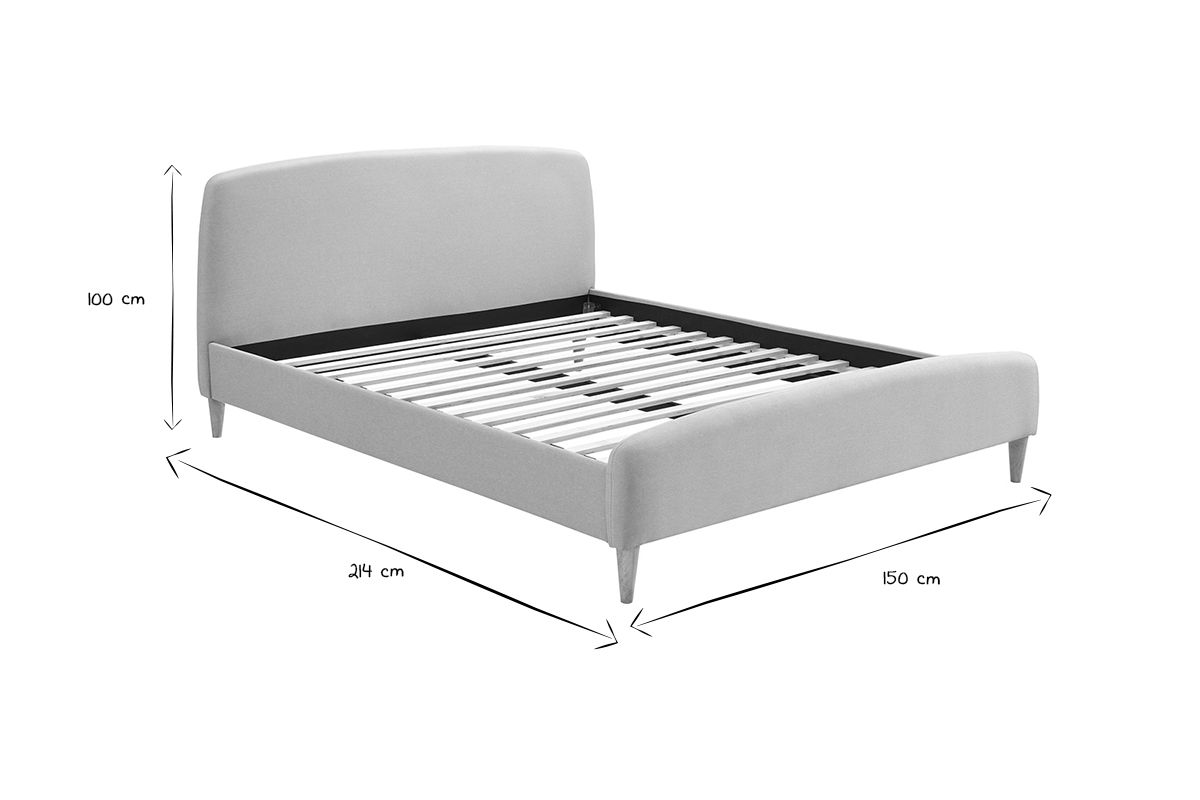 Cama escandinava 140 x 200cm tejido beige NIELS