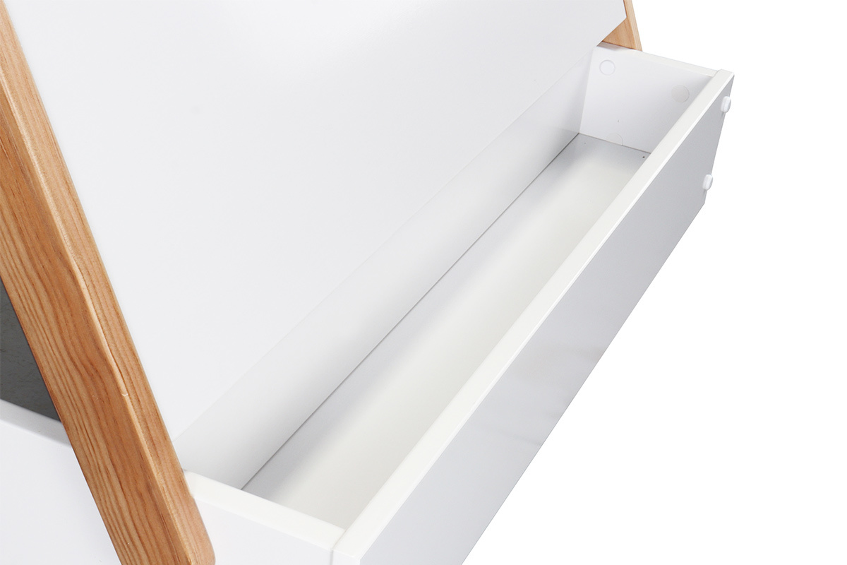 Cama infantil barco blanco y madera clara (somier no incluido) TIMEHLO