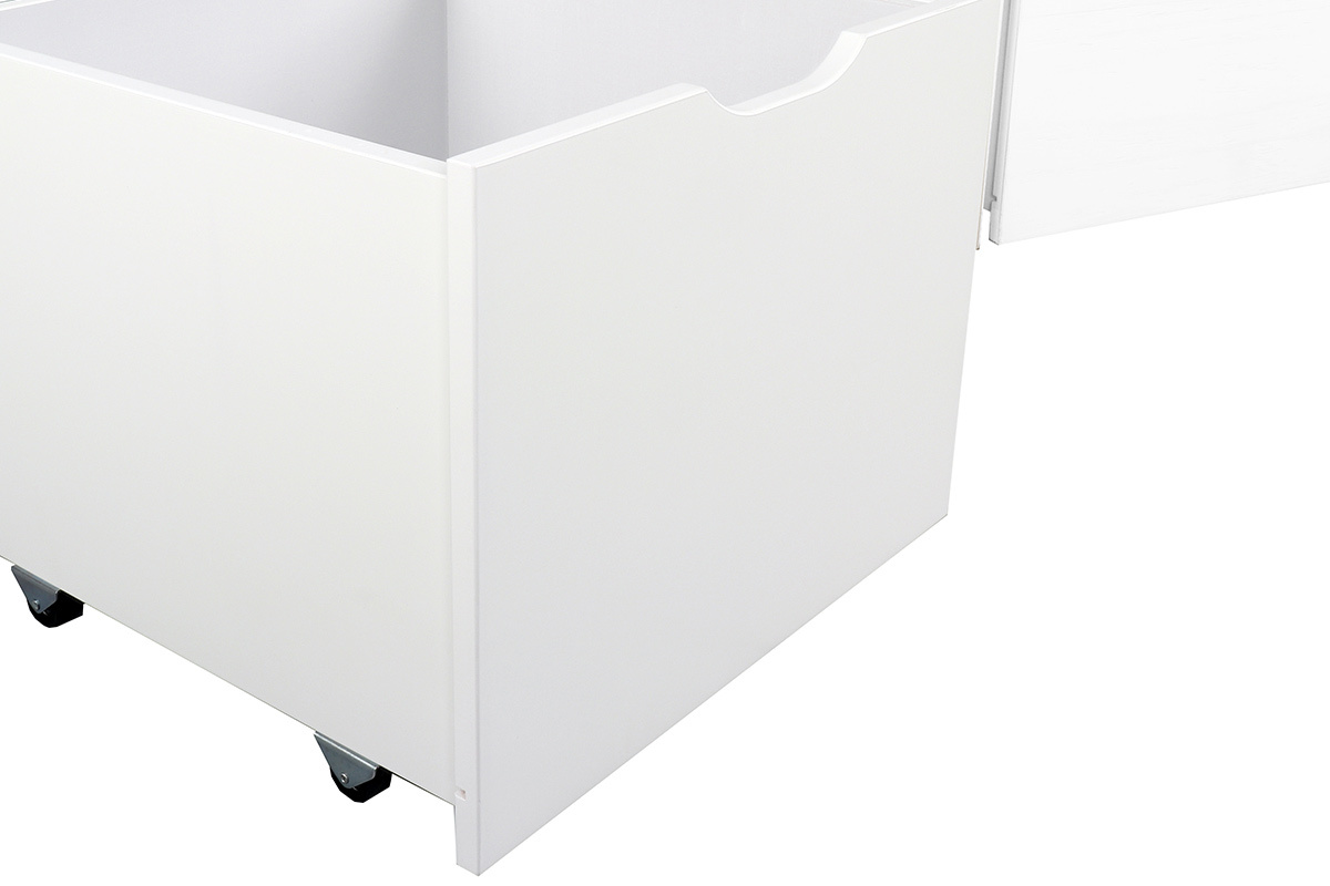 Cama infantil con almacenaje 4 cajones madera y blanca MOLENE