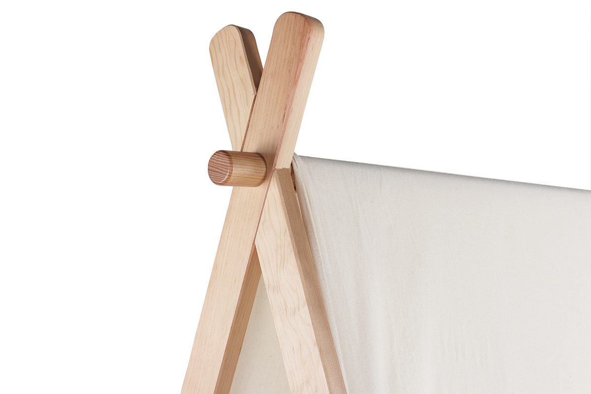 Cama infantil con almacenaje madera y algodn natural APACHE