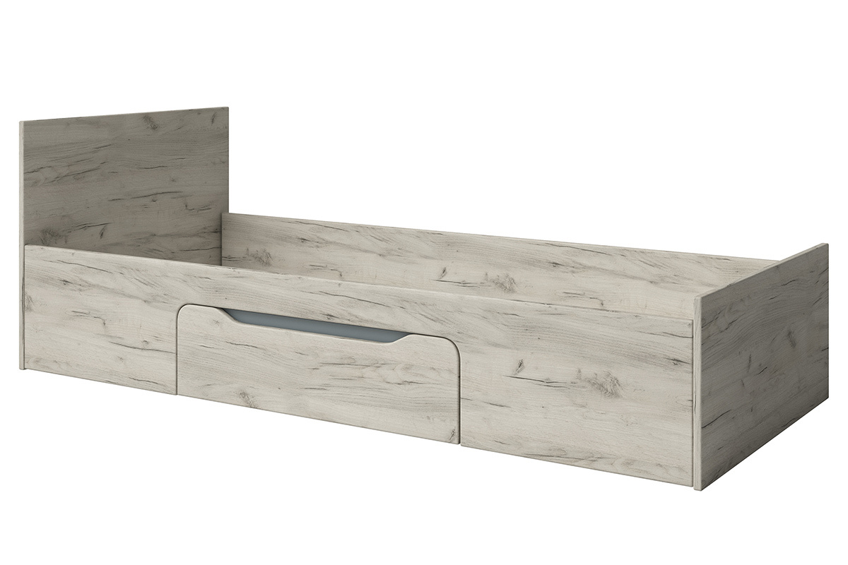 Cama infantil con cajn 90 x 200 cm fresno blanco y gris TOM