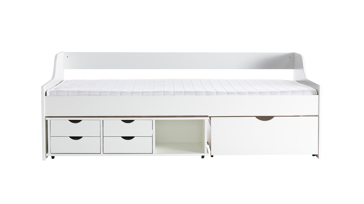 Cama infantil con cajones 90x190 pino blanco CLEO