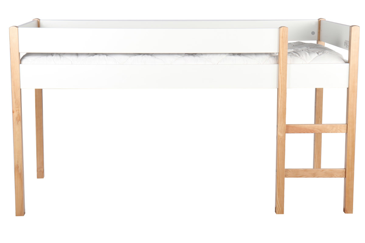 Cama infantil elevada en pino blanco ALTO