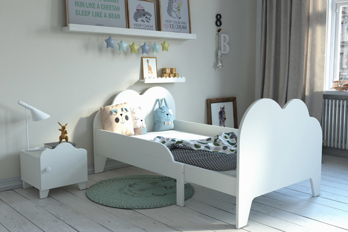 Cama infantil evolutiva nube color blanco AERO