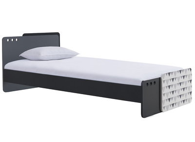 Cama infantil modulable gris con decoración geométrica TERTIO - Cama infantil modulable gris con decoración geométrica TERTIO