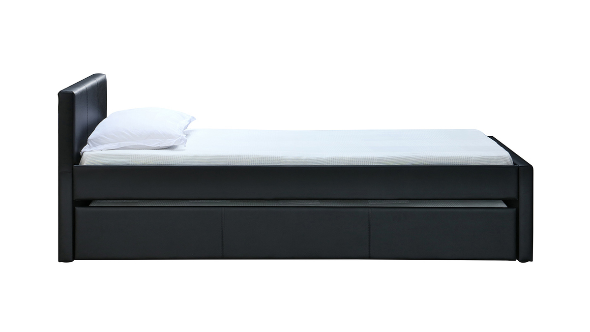 Cama nido 90 x 195 cm negro mate MACCO