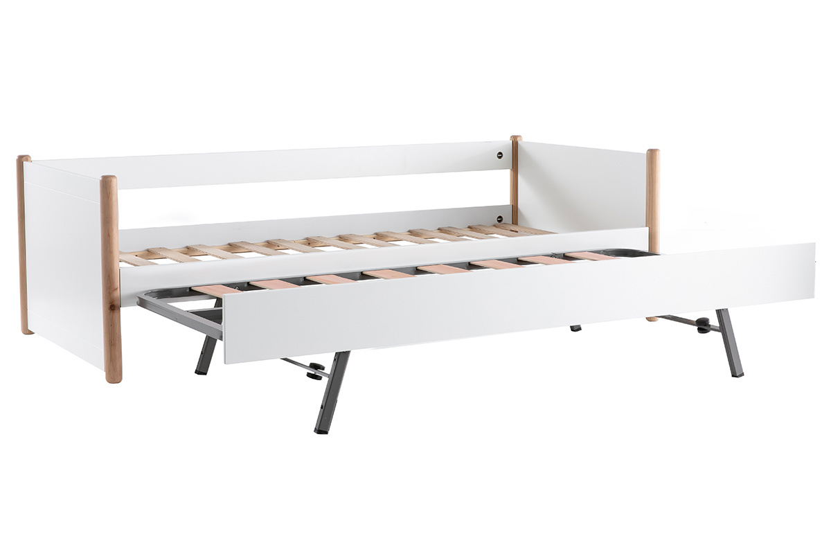 Cama nido blanco y madera 90 cm SIAMOI
