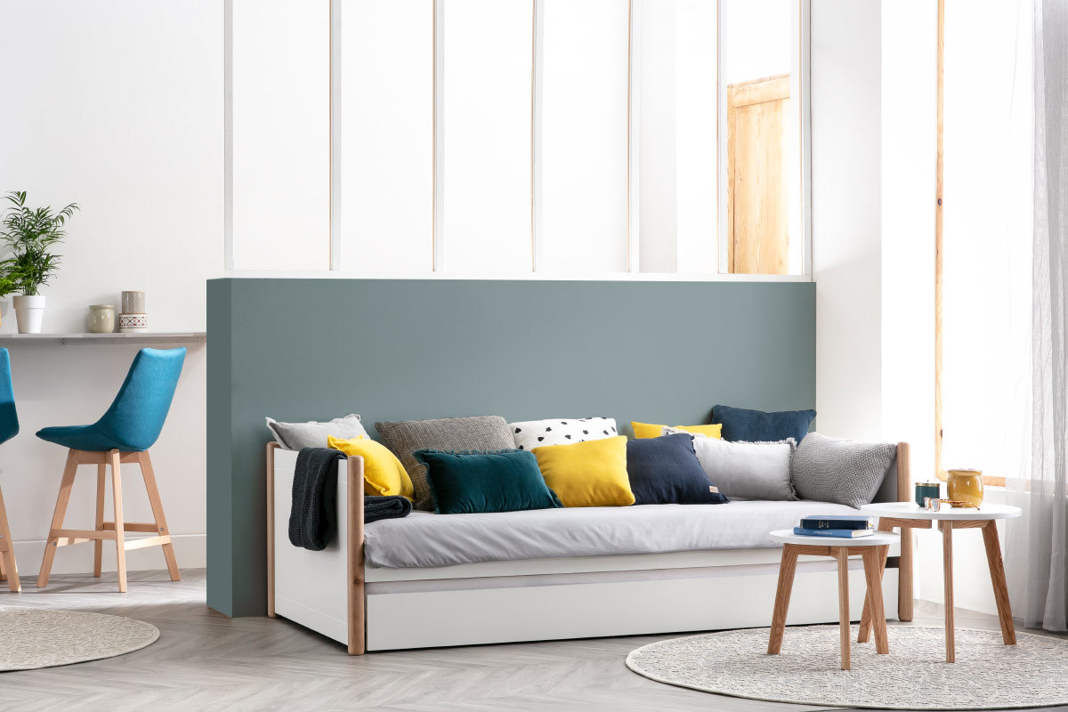 Cama nido blanco y madera 90 cm SIAMOI