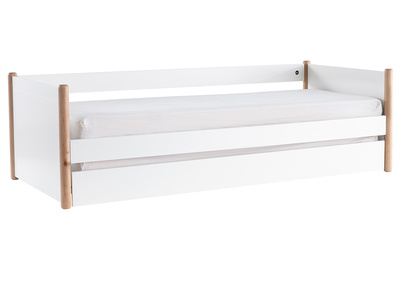 Cama nido blanco y madera 90 cm SIAMOI - Cama nido blanco y madera 90 cm SIAMOI