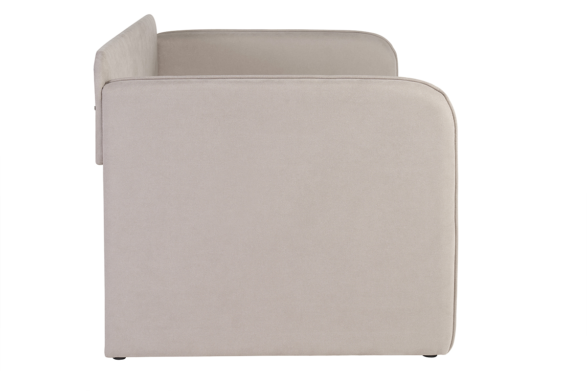 Cama nido de tela taupe 90 x 190 cm EDISON