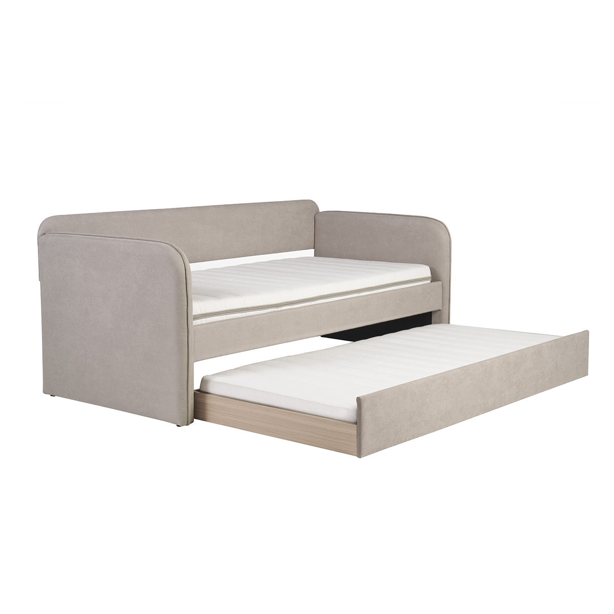 Cama nido de tela taupe 90 x 190 cm EDISON