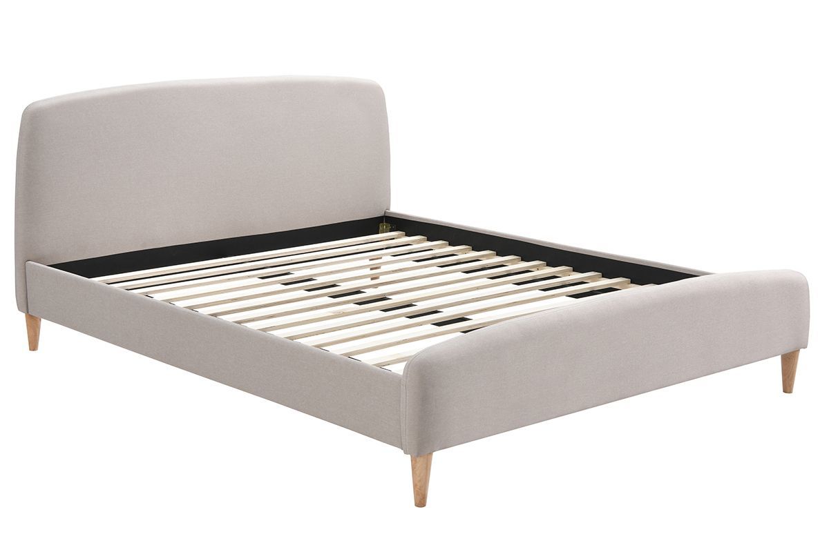 Cama nrdica 160 x 200cm tejido beige NIELS